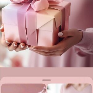 Pink and Cream Gift Box with 🎀